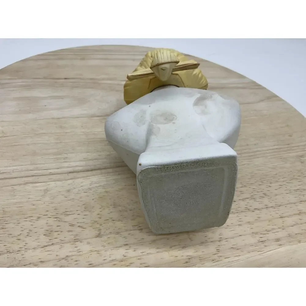 Vintage Avon Colonial Man‎ Bust Cologne Bottle White Gold Figurine Decor